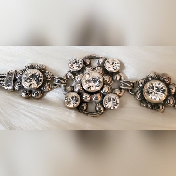 Brighton Set Lot of two Bracelets Multi strand Beads Crystal Silver Chain Bling - Picture 4 of 10